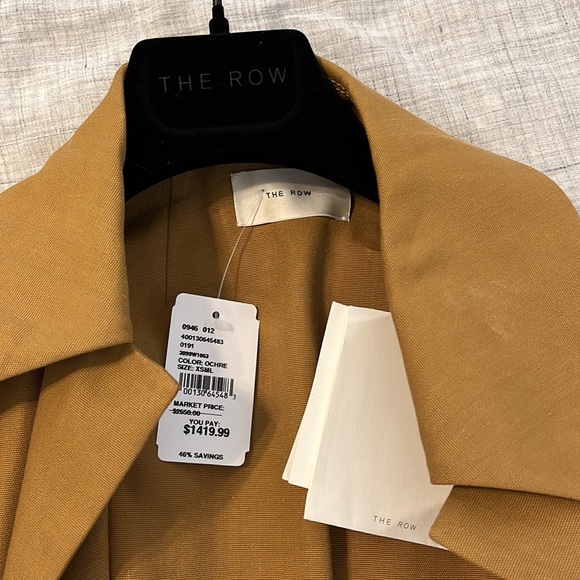 NWT The Row Rundi belted linen cotton coat in ochre - Picture 4 of 11